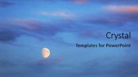  Presentation with moon - PPT layouts featuring meteor crater - moon over the blue sky background and a teal colored foreground
