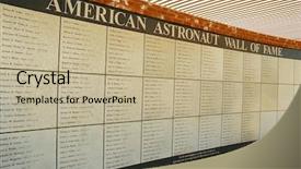  Presentation with astronaut - Presentation theme having meteor crater's american astronaut background and a  colored foreground