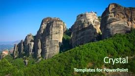  Presentation with pediatric dentistry aesthetic early education - Presentation design consisting of meteora mountains at early morning background and a tawny brown colored foreground
