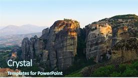  Presentation with pediatric dentistry aesthetic early education - Slide set having meteora mountains at early morning background and a tawny brown colored foreground