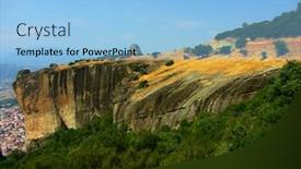  Presentation with rocks - PPT layouts with meteora rocks greece '04 0903_03 background and a light blue colored foreground