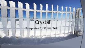  Presentation with station - Theme featuring meteorological station on top of snowy mountain background and a light blue colored foreground