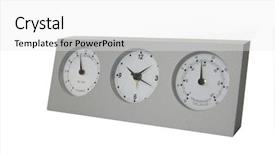  Presentation with weather - Presentation design with meteorologist - analog weather station isolated background and a white colored foreground