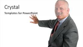  Presentation with map - Beautiful presentation theme featuring meteorologist - weatherman indicating a map backdrop and a white colored foreground