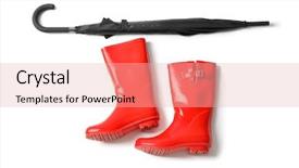  Presentation with meteorology - Audience pleasing presentation theme consisting of meteorology - black umbrella and gumboots backdrop and a lemonade colored foreground