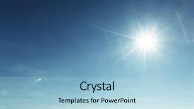  Presentation with sun blue sky and ocean - Audience pleasing theme consisting of meteorology - blue sky and sun backdrop and a light blue colored foreground
