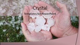  Presentation with meteorology - Presentation theme consisting of meteorology - hail in hands after hailstorm background and a soft green colored foreground