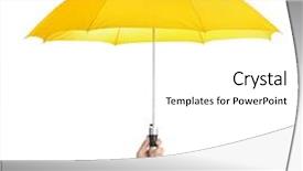  Presentation with meteorology - PPT theme having meteorology - hand with umbrella isolated background and a white colored foreground