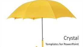  Presentation with meteorology - Beautiful theme featuring meteorology - yellow umbrella open backdrop and a white colored foreground