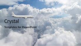  Presentation with meteorology - Beautiful slide deck featuring meteorology aviation - aerial sky and clouds backdrop and a light gray colored foreground