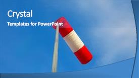  Presentation with aviation meteorology - Colorful slide deck enhanced with meteorology aviation - wind sock against deep blue backdrop and a teal colored foreground