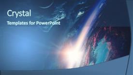 Presentation with deep - PPT theme having meteors - deep space beauty planet orbit background and a ocean colored foreground