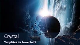  Presentation with deep - Beautiful presentation design featuring meteors - deep space beauty planet orbit backdrop and a navy blue colored foreground