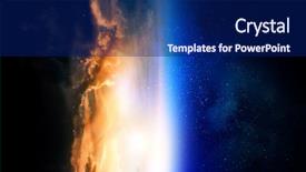  Presentation with deep - Cool new PPT theme with meteors - deep space beauty planet orbit backdrop and a navy blue colored foreground