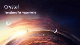  Presentation with deep - Colorful slide set enhanced with meteors - deep space beauty planet orbit backdrop and a wine colored foreground