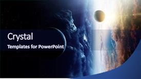  Presentation with space - Colorful presentation design enhanced with meteors - space beauty on planet orbit backdrop and a navy blue colored foreground