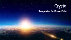  Presentation with sunrise - Audience pleasing presentation theme consisting of meteors - sunrise on planet orbit space backdrop and a navy blue colored foreground