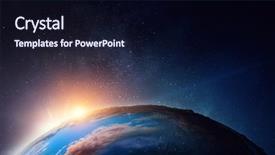  Presentation with sunrise - Presentation theme with meteors - sunrise on planet orbit space background and a wine colored foreground