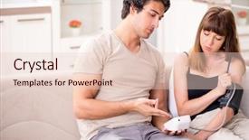  Presentation with blood pressure - Audience pleasing slides consisting of cardio meter - husband checking wife's blood pressure backdrop and a lemonade colored foreground