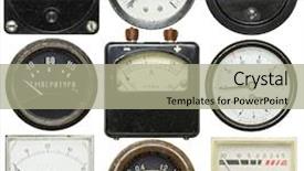  Presentation with black and white old phone - Theme enhanced with meter - old gauges isolated on white background and a mint green colored foreground