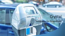  Presentation with san francisco - Beautiful theme featuring meter - parking machine with electronic payment backdrop and a light blue colored foreground