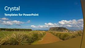  Presentation with height - Slide deck consisting of meters rising from the ocean background and a ocean colored foreground