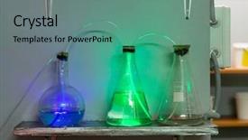 Presentation with flasks - Cool new PPT layouts with methamphetamine - flasks with chemical reagents backdrop and a seafoam green colored foreground