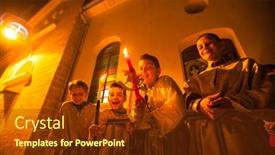  Presentation with easter church - Presentation consisting of image of cows going home in the ivening background and a tawny brown colored foreground