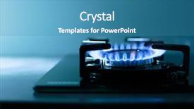  Presentation with methane - Beautiful theme featuring methane - flames of gas stove shallow backdrop and a teal colored foreground