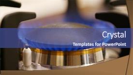  Presentation with methane - Presentation featuring methane - gas burner on the stove background and a ocean colored foreground