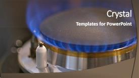  Presentation with methane - Beautiful PPT theme featuring methane - gas stove burner backdrop and a dark gray colored foreground