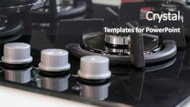  Presentation with gas - PPT theme with methane - image of gas stove close background and a dark gray colored foreground