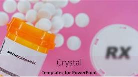  Presentation with spilling - Presentation theme enhanced with methocarbamol-rx-medicine-pills background and a coral colored foreground