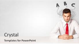  Presentation with abc - Audience pleasing presentation design consisting of method research - handsome man teaching abc backdrop and a white colored foreground