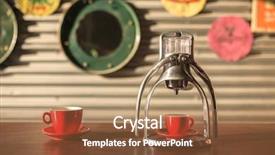  Presentation with school - Presentation theme having methods making coffee - manual old school espresso maker background and a red colored foreground