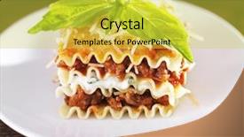  Presentation with sauce - PPT theme enhanced with metlas - lasagna with meat sauce background and a yellow colored foreground