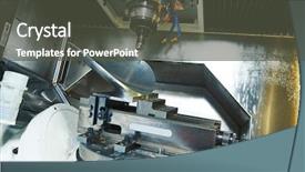  Presentation with precision - Slide deck enhanced with gears quality control - close-up check measurement of detail background and a gray colored foreground