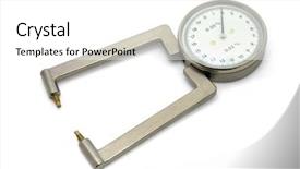  Presentation with laboratory - Cool new presentation with metrology - laboratory micrometer isolated on white backdrop and a white colored foreground