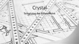  Presentation with architectural drawings - Colorful PPT layouts enhanced with metric folding ruler and architectural backdrop and a white colored foreground