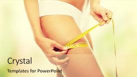  Presentation with photo - Presentation design consisting of metrics - closeup photo of a caucasian background and a blonde colored foreground