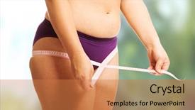  Presentation with adiposity mitochondria biology fat - Colorful presentation enhanced with metrics - fat woman measuting her bum backdrop and a coral colored foreground