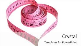  Presentation with tape - Cool new presentation design with metrics - measuring tape looking as heart backdrop and a white colored foreground