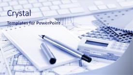  Presentation with architectural drawings - Slide set featuring metrics - ruler calculator metric folding ruler background and a sky blue colored foreground