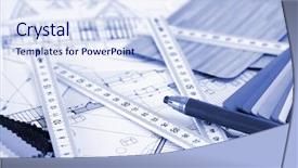  Presentation with architectural drawings - Slides having business metrics - samples of architectural materials background and a sky blue colored foreground