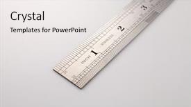  Presentation with stainless steel - Presentation featuring metrics - stainless steel ruler background and a white colored foreground