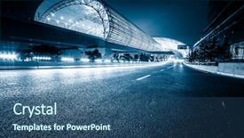  Presentation with china shanghai - Theme consisting of metro airport - modenrn railway station at shanghai background and a ocean colored foreground