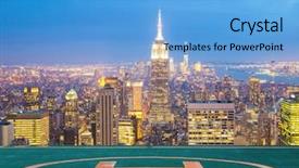  Presentation with taxi cabs new york city - Audience pleasing slides consisting of metro airport - new york city skyline backdrop and a  colored foreground