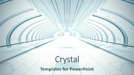  Presentation with airport - Beautiful presentation theme featuring metro airport - vanishing transparent hallway backdrop and a sky blue colored foreground