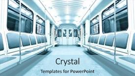  Presentation with illuminated - Cool new slides with bus commuter rail - blue contemporary illuminated carriage interior backdrop and a light blue colored foreground