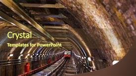  Presentation with rail transportation - PPT theme with metro rail - subway in galata hill background and a tawny brown colored foreground